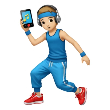 street dancer boy with music player sticker