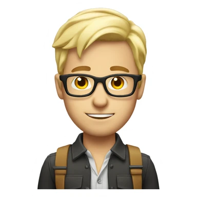 Nerd cool blonde guy sticker