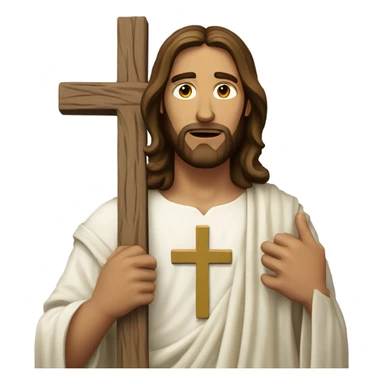 Jesus holding a cross sticker