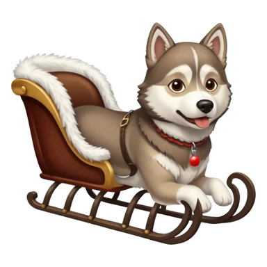 a sleigh pulled by a husky  sticker