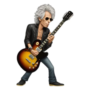 Keith Richards with guitar sticker