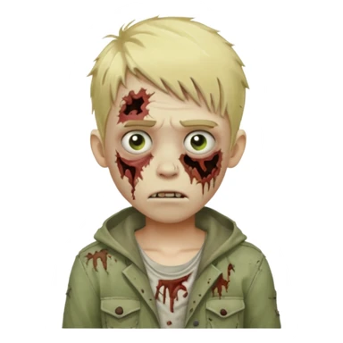 boy zombie with blonde hair sticker