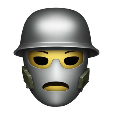 army emoji with metal mask sticker