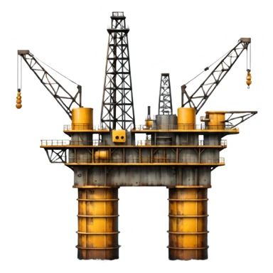 Oil platforms in the ocean scenery sticker
