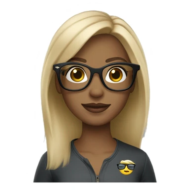 Blonde girl in eyeglasses ray-ban  sticker