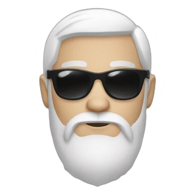 white person with black sunglasses and dark brown hair goat beard sticker