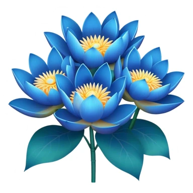 bouquet of blue lotus flowers sticker