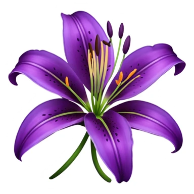 Purple lily flower sticker