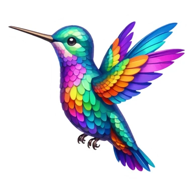 Colorful emoji hummingbird sticker
