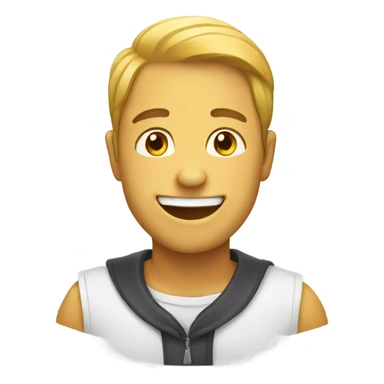 A person covering smiling  sticker