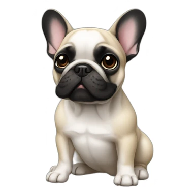 French bulldog with black fur sticker