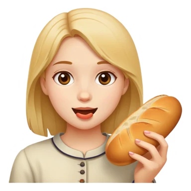 Girl eating a bread sticker