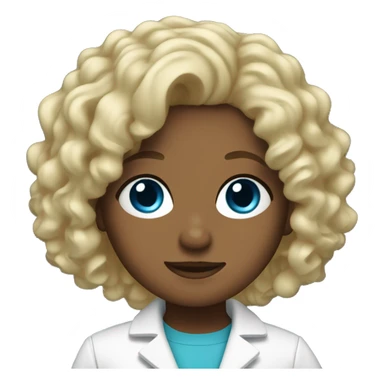 Blonde doctor with blue eyes and curly hair sticker