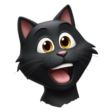 an amazed  black cat  sticker
