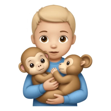 Baby with Monkey. sticker