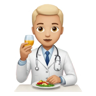 ligth doctor eating in restaurant full body sticker
