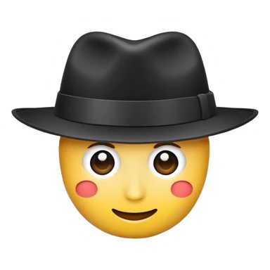 A fedora emoji in the style of Apple emojis, with a sleek and modern look, black color. sticker