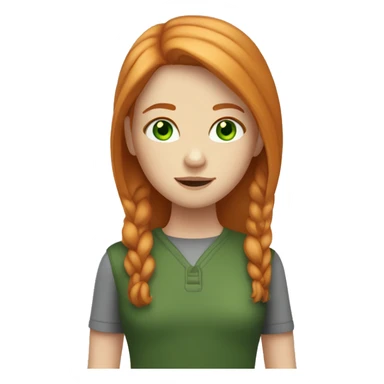 Girl with straight ginger hair and green eyes sticker