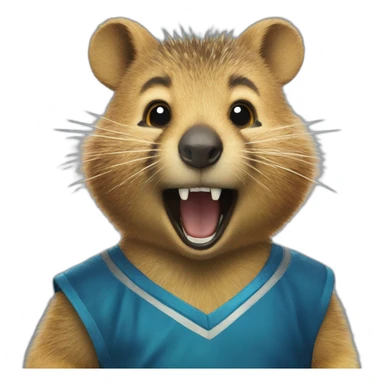 quokka being victorious sticker