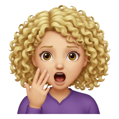 Emoji di ragazza bionda riccia che urla ma non è spaventata e mette una mano in faccia sticker