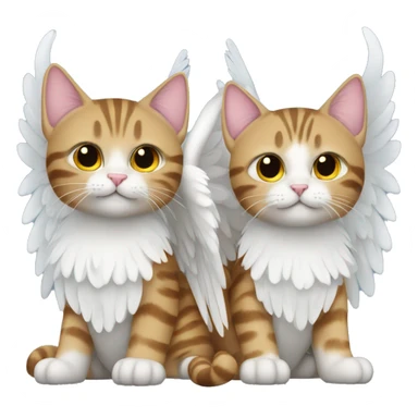 Two tabby cats with angel wings sticker