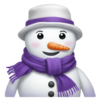 Snowman with purple scarf sticker