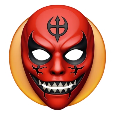 cursed mask, red, satan sticker