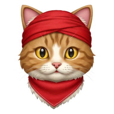 cat with wearing red bandana sticker