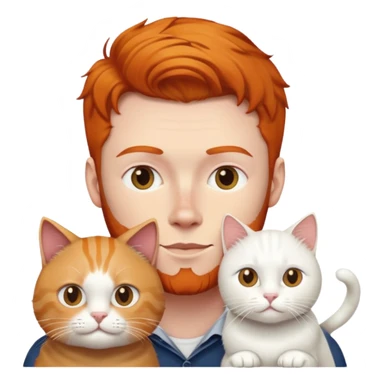 Ginger guy white cat  sticker