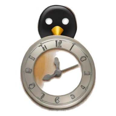 Cuckoo clock with bird sticking out sticker