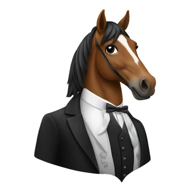 Horse wearing a tuxedo sticker