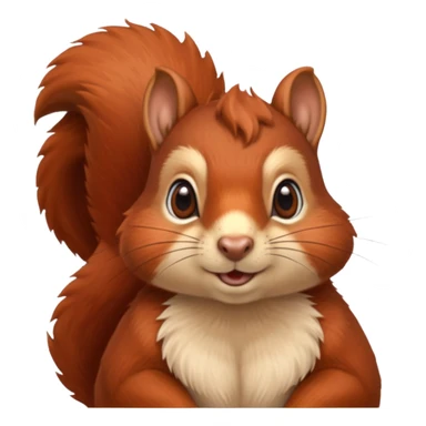 emoji  Realistic red Mama squirrel sticker