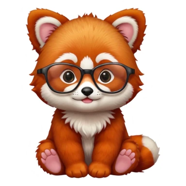 baby Red panda wearing glasses sticker