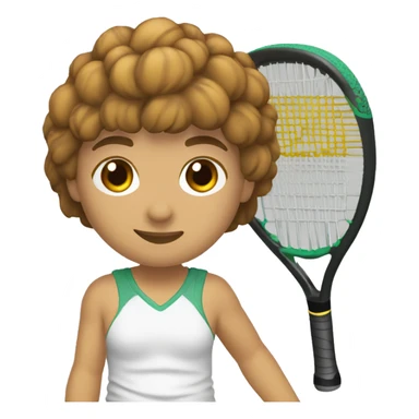 jugadora de padel pelo castaño recojido y ojos marrones con raqueta sticker