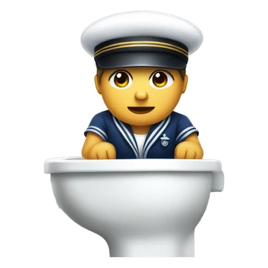 Impostor wearing a sailor hat and sitting on the toilet sticker