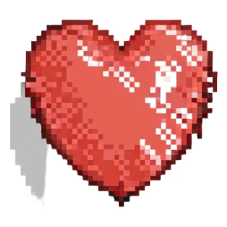 pixelated red heart with clean lines and iPhone emoji influence sticker