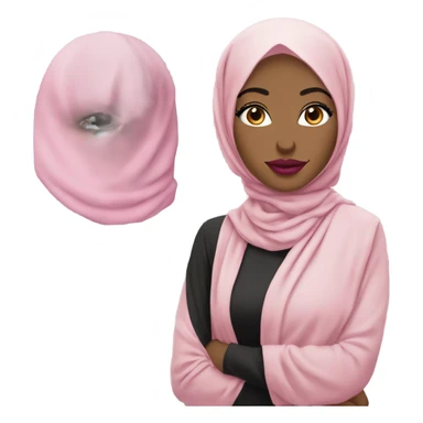 Glamorous Hijabi with fair skin and pink lipstick sticker