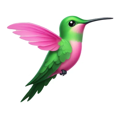 Cute pink and green hummingbird sticker