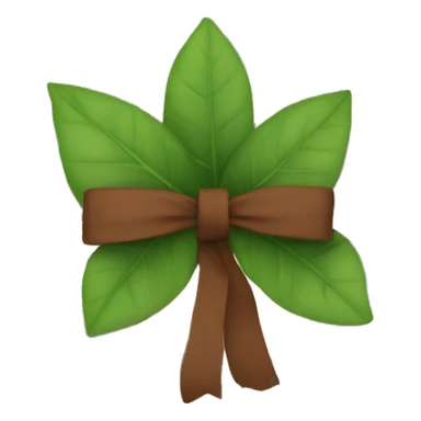 Brown bow with leaves sticker
