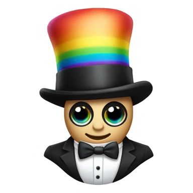 Rainbow potato wearing top hat and tuxedo  sticker