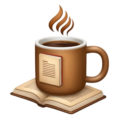 Coffee on a opened book sticker