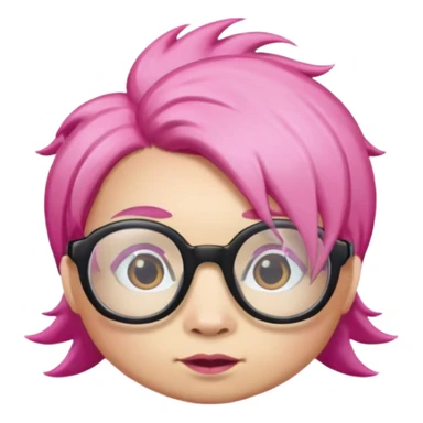 glassess wearing fish with pink hair sticker