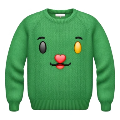 Green knitted wool sweater. sticker