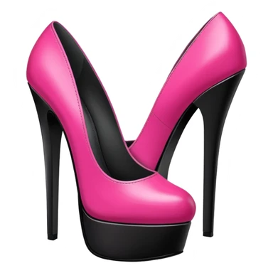 Bold pink Fuchsia black platform high heels sticker