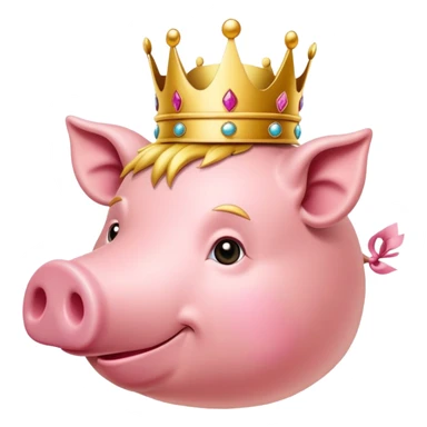 Ein schwein mit einer krone auf dem kopf  sticker
