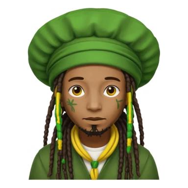 Jamaican dreads with a Jamaican bonnet no person just the hair sticker