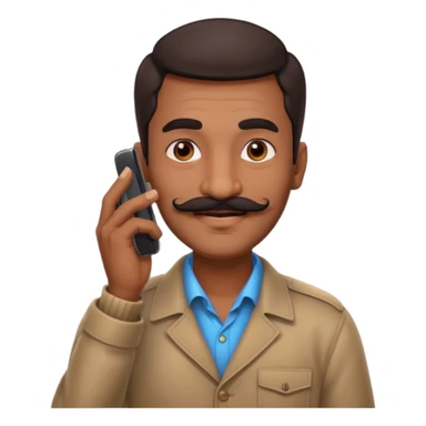 generate an indian uber driver calling on mobile sticker