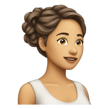 Chica de cabello largo cafe enamorada sticker