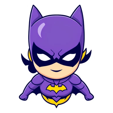 Batgirl superhero face sticker