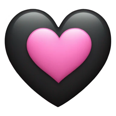 Black heart w a pink heart center sticker